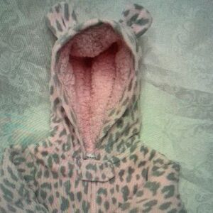 Leopard Print Kids Jacket with Ears